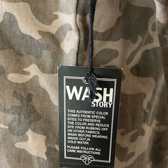 Tru Luxe Jeans Camo Utility Shirt Dress Snap Front NWT Size M - Picture 6 of 12